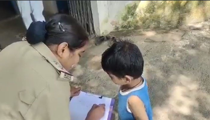A 3-year-old child reached the police station to file a complaint against his mother for hiding coffees, the video went viral