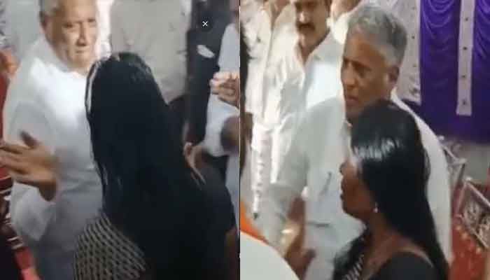 The Indian minister slapped the woman during the ceremony, the video of him touching the feet went viral