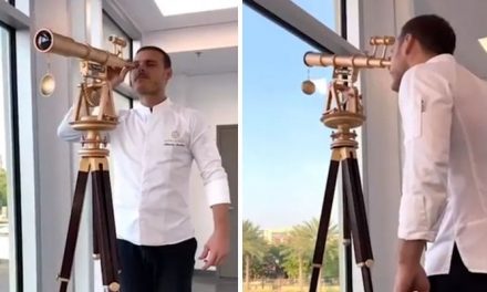 Pastry chef’s feat, made telescope out of chocolate