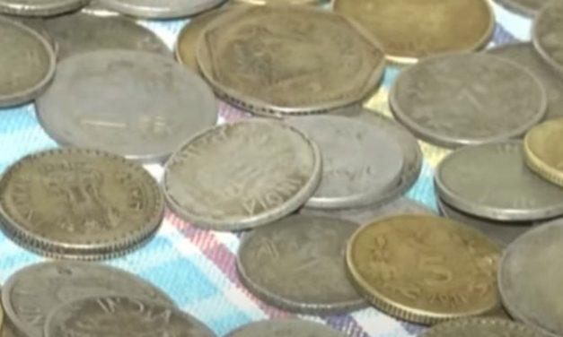 Dozens of coins were recovered from the stomach of a person suffering from stomach pain