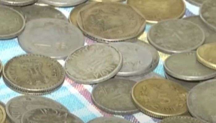 Dozens of coins were recovered from the stomach of a person suffering from stomach pain