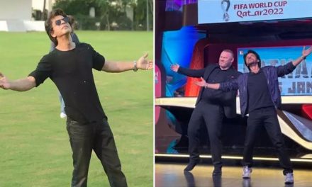 The video of Shahrukh doing his ‘signature pose’ with ex-footballer Wayne Rooney has gone viral