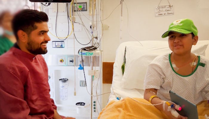Babar Azam met a young fan under treatment in the hospital