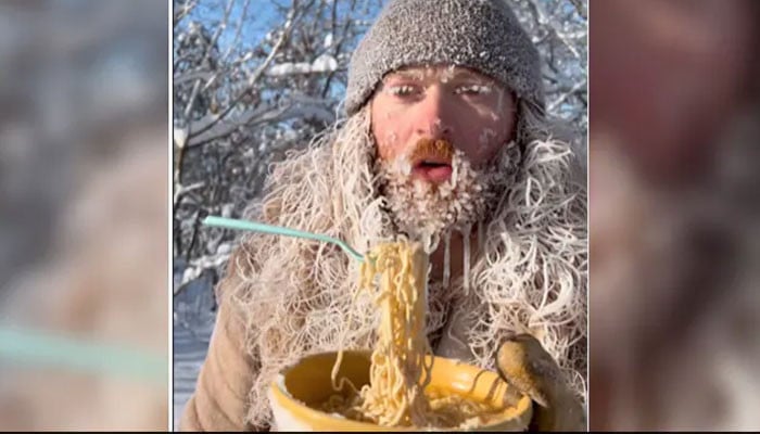 What happened to the person who tried to eat noodles in the freezing cold?