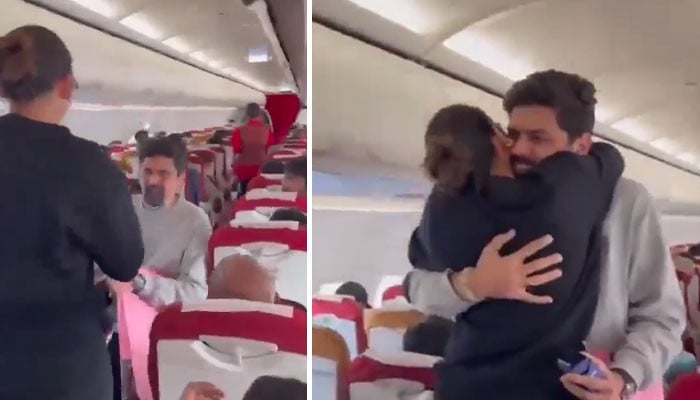 The boy proposed to the girl in the air during the flight, the video went viral