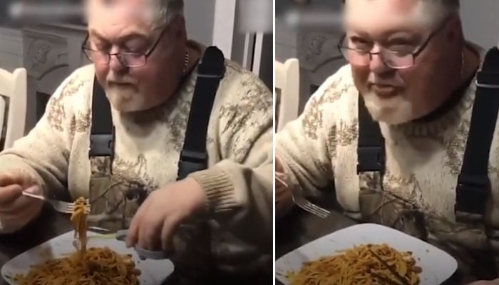 A noodle fanatic has found a unique way to eat them