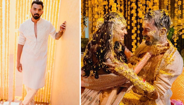 Rahul and Athiya shared pictures from the ‘Haldi’ ceremony