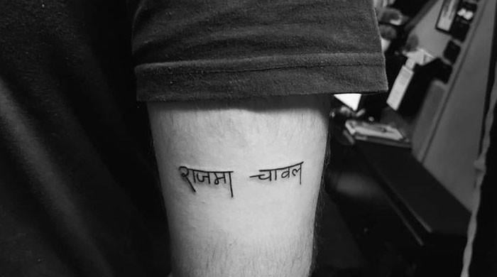 An Indian citizen tattooed the name of his favorite food on his hand
