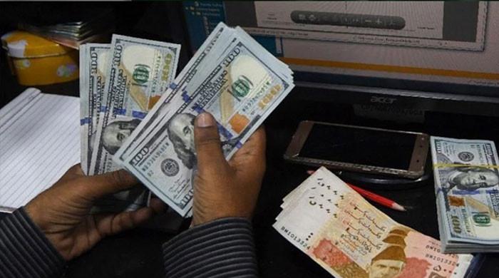 An increase in the value of the dollar against the rupee at the interbank level