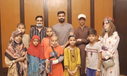 Quetta Gladiators players meeting with children affected by cancer