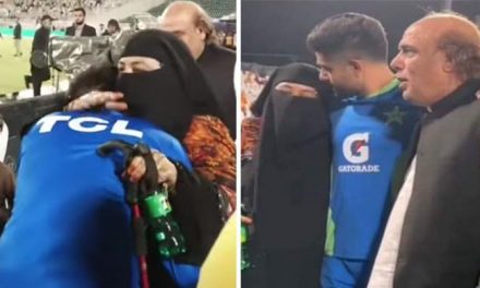 Video: Babar Azam meets Shadab’s parents, hugs his mother