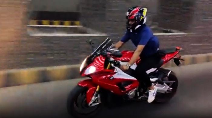 Babar Azam posted a video of himself enjoying a sports bike